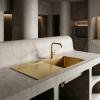 Pure.Sink Exclusivo Gold sink with draining board 100x52 cm Tapwing right PEX47100RT-60